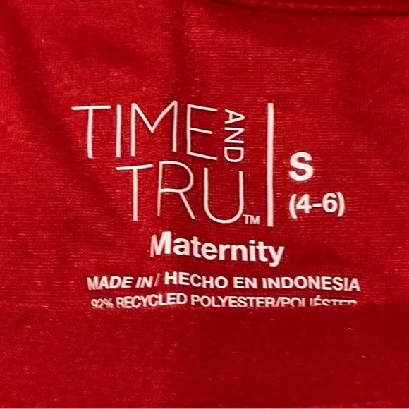 CHRISTMAS MATERNITY TOP "MISTLE TOE" RED  SIZE SMALL NWT - Picture 4 of 6